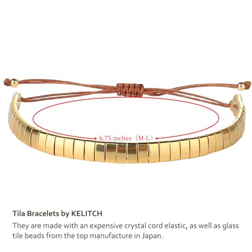Image of KELITCH Colorful Tila Beaded Bracelets Women Strand Friendship Bracelet Handmade New Link Cuff Bracelets