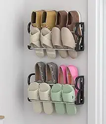 Kit com 2 Sapateiras de Parede Adesivo – Organizador Vertical Multiuso Sem Furos para Banheiro, Quarto ou Lavanderia – Suporte de Calçados Resistente e Impermeável