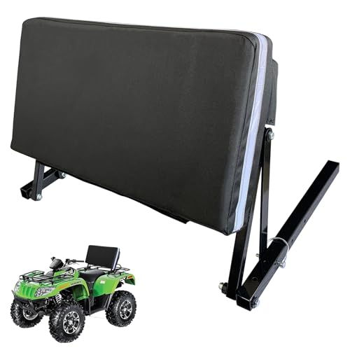 SUONE Universal Mount ATV Backrest Heavy-Duty Steel Seat Frame Adjustable Seat Back Positions Thick Cushion provides strong comfort Folds Down Flat When Not in Use