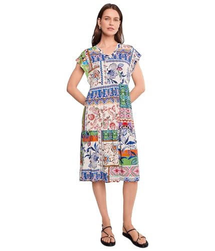 Johnny Was Womens The Janie Favorite Tiered Tea Length Dress