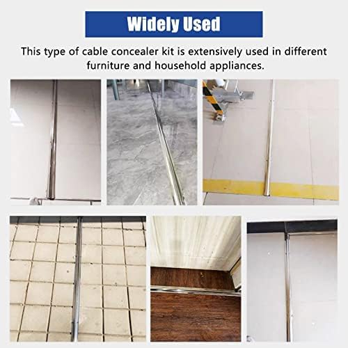 Cubiertas De Cables De Suelo para Cables, Corrector De Cables Pintable, Canaleta Resistente Al Calor, Gestión De Cables De TV Montada En La Pared De Acero Inoxidable,Regular,Cable De 4 Cm/1,6 Pulg