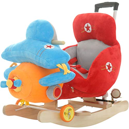 Schaukelpferd QIQIDEDIAN Frühkindliche Bildung Baby Spielzeug Massivholz Pferd Musik Dual-Use-Schaukelstuhl Schaukel…