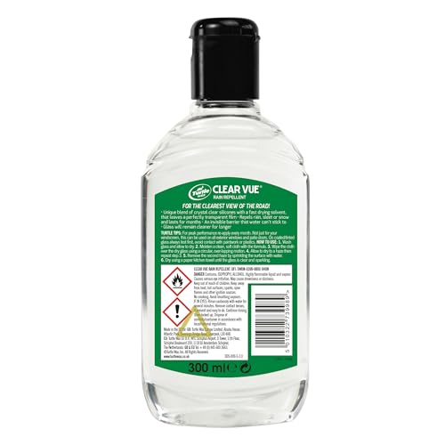 Turtle Wax Clearvue Rain Repellant for Car, Durable Hydrophobic Coating for All Exterior Glass Including Motorbike Helmets, Improves Visibility and Safety, Ideal for Monsoon Season, 300ml, Pack of 1
