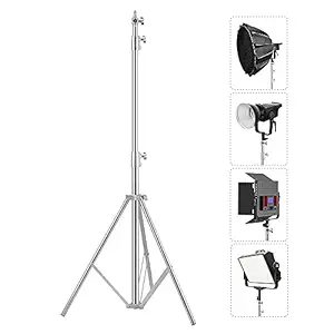 Stainless Steel Photography Video Tripod Stand, Spring Cushioned Heavy Duty Tripod Stand, 9.5ft/2.8m, Universal Heavy Duty Tripod Adapter for Photography Studio Monolight Reflector Portrait