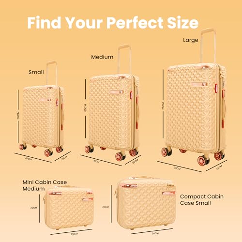 Image of AMERICAN TRAVELLER Goldie ABS Travel Suitcase | Hard Shell Large Luggage | High-Capacity Trolley Bag for Travel | Durable Check-in Suitcase with Spinner Wheels & Secure Lock