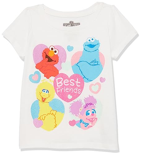 Sesame Street Girls' Toddler Best Friends Short Sleeve Puff Tee