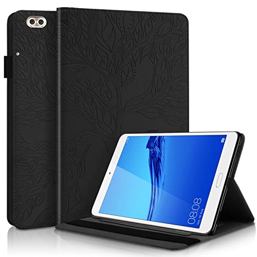Succtopy Funda para Huawei Mediapad M5 Lite 8 Pulgada 2019, Ultra Slim PU Folio Tablet Cover Huawei M5 Lite 2019 Función de Soporte Carcasa Huawei Mediapad M5 Lite 8 Pulgada 2019,Negro