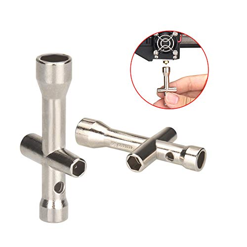 PZRT Cross Wrench Sleeve E3D Nozzle Mini Spanner Titanium Steel Mini M2 M2.5 M3 M4 Screw Nut Hexagonal Cross Wrench Sleeve Maintenance Tool