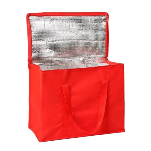 BBTISG Bolsas Enfriadoras de Compras, Bolsa de Aislamiento Reutilizable para Alimentos Bolsa Térmica Fresca para Transporte de Alimentos Fríos y Calientes (35 * 22 * 37cm, Rojo)