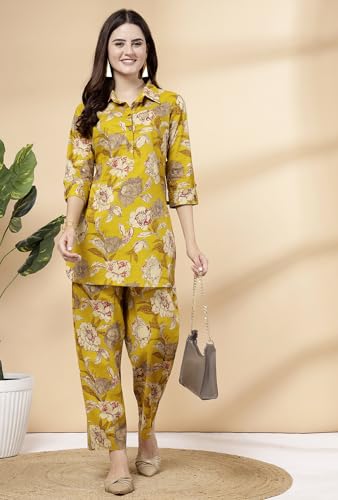 Image of Pistaa's Women Summery Floral Cotton Co-ord Set