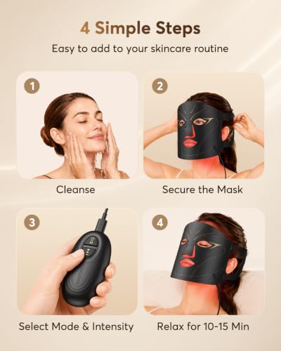 XSSNVV Red Light Therapy Mask for Face 850nm NIR and Blue LED - image 7