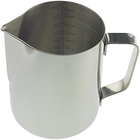 Barista Kit Includes Milk Thermometer, 600ml Jug, Cocoa Shaker and 16pc Stencil Set - Ideal For Coffee Latte Cappuccino Mocha