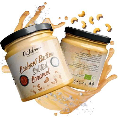 DATTELMANN® – Bio Cashewmus Salted Caramel 200g – Veganer Nuss-Brotaufstrich mit gesalzenem Karamell