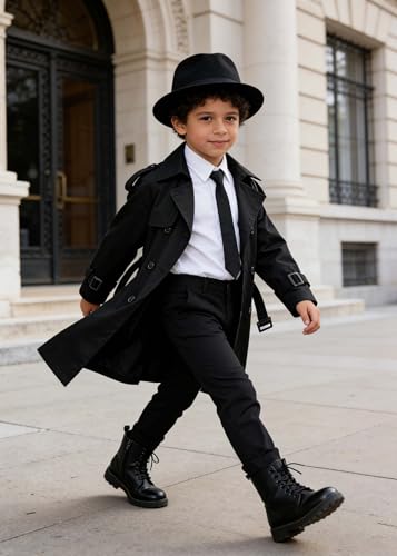 Image of Cromoncent Kids Rain Jacket, Raincoats Lightweight Waterproof Trench Coat for Boys Girls
