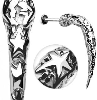 Body AccentzMonroe 14 Gauge 316L Surgical Steel Artistic Star Carved Long Claw Labret Body Accentz®