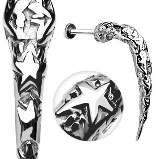 Body AccentzMonroe 14 Gauge 316L Surgical Steel Artistic Star Carved Long Claw Labret Body Accentz®