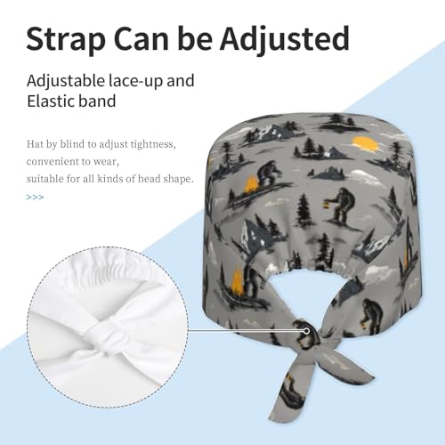 Image of Adjustable Scrub Cap with Sweatband, Breathable Working Hat for Men /Women