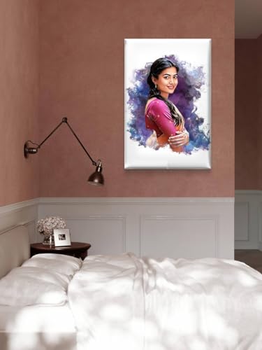 Image of Custom Canvas Painting Portrait Photo Frame - Personalized Multicolor Artwork for Home Decor for Family, Friends, Weddings & Anniversaries (16x20 Inches)
