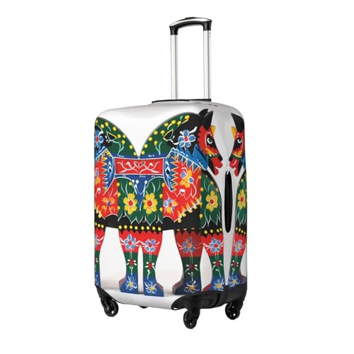 Runner Swedish Dala Horse Folk Travel Luggage Cover Suitcase Protector Washable Elastic Suitcase Cover Anti-Scratch Luggage Protector Large Travel Suitcase Baggage Cover Fits 18-32 Inch Suitcase2