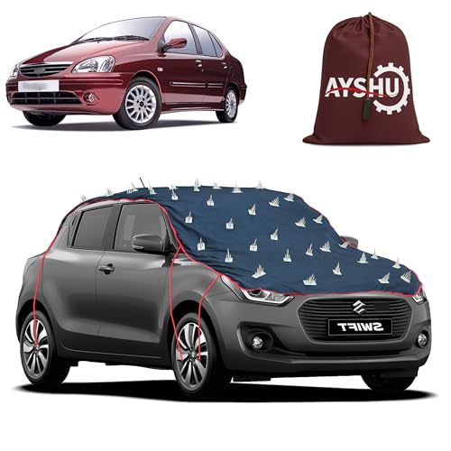 Image of AYSHU Water-Resistant Spike Car Cover for Tata Indigo CS - Protects from Dogs, Monkeys, Dust, Sunlight & UV - Full Roof Universal Fit