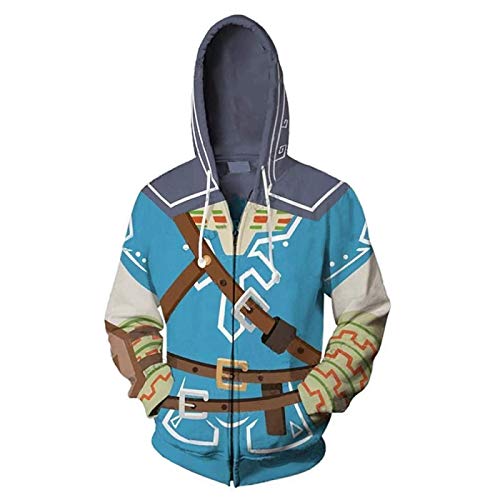Sudadera unisex con cremallera con impresión 3D de Game The Legend of Zelda Cover