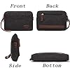 Handgelenk-Handtasche für Herren Canvas Geldbeutel Reißverschluss-Etui Karte Münze Bargeld Telefon Packung Lange Brieftasche Handtasche Gent Pouch Tasche mit Handschlaufe Zubehör Organizer (schwarz) #4