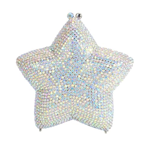 Image of Women Rhinestone Star Shape Clutch Purse Unique Crystal Evening Bag Luxury Chain Handbag for Wedding Cocktail Party | Rhinestone
