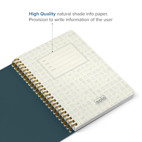 Image of SOLO Velvet Finish Spiral Notebook | A5 Size, 160 Unruled Pages, 80 GSM | Fountain Pen Friendly Premium Journal for Sketching & Writing