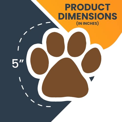 Image of Brown Pawprint Car Magnet 5 Inch, Dog Lover Gift | Heavy duty magnetic decal for car, truck, SUV or fridge, full color UV printed