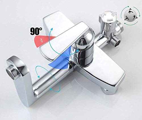 Robinet de douche en laiton avec douchette à main et cascade murale - 4