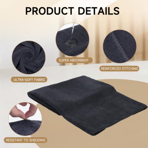 Microfiber Salon Towels 48 Pack, 16 x 28 Inch, Highly Absorbent Hair Towels by WOUSEDO - Used condition - Image 2