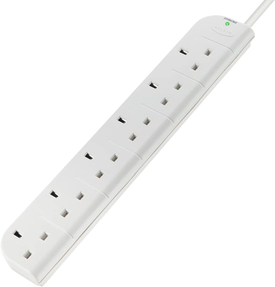 Belkin E-Series 6 Socket, 1-Metre SurgeStrip, Surge Protector, Power Extension Cord Belkin E-Series 6 Socket, 1-Metre SurgeStrip, Surge Protector, Power Extension Cord