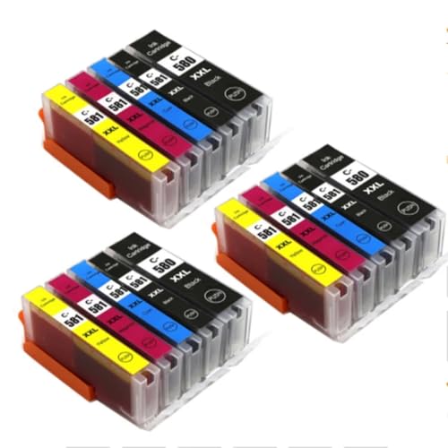 5PCS 580XL 581XL PGI580 CLI581 Set di cartucce dinchiostro compatibili per stampanti selezionate tra cui TS6150 TS6151 TS6250 TS6251 TS6350 TS6351 TS81503set 15pcs