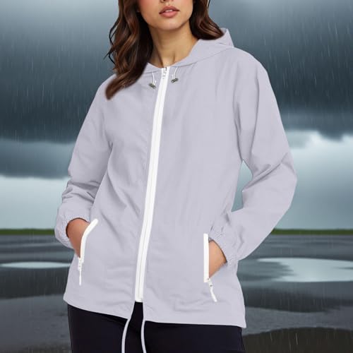 Packable Rain Jacket Women Waterproof Lightweight Raincoat with Hood Outdoor Hiking Travel Hooded Windbreaker Jackets2