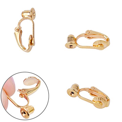 Bronagrand 20 Pieces Earring Clip Backs Clip-On Earring Converter Components Findings With Post For None Pierced Ears, Silver And Gold #TOP2