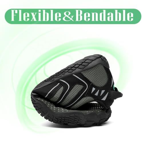 Mens Barefoot Gym Walking Trail Running Shoes Beach Hiking Wide Toe Box Water Shoes Aqua Sports Pool Surf Waterfall Climbing Quick Dry Grey4