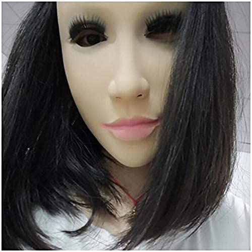 Máscara De Cabeça Feminina Realista De Látex Macio Rosto Feito À Mão Para Adulto Mascarado Crossdres