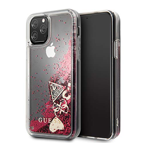 Partner Tele Guess Liquid - Funda Carcasa Protectora Trasera de Gel/TPU y Antideslizante, Protección Total Solo 0,6mm de Expesor Compatible con iPhone 11 Pro - Frambuesa