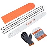 Savior 18 Inch Chainsaw Guide Bar and Chain Combo, 3/8' LP Pitch .050' Gauge 62 Drive Links Replace Oregon...