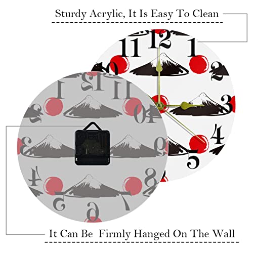Horloge murale quartz sans tic-tac rouge 25,4 cm à piles - 4