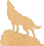 Wolf 4 Laser Cut Out Wood Shape Craft Supply - 2'