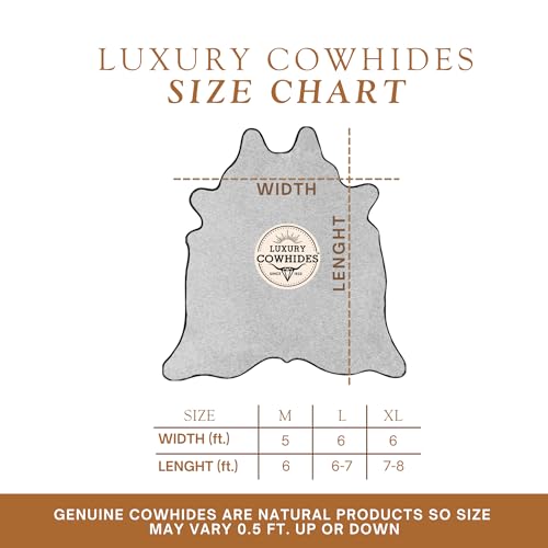 Sunshine Cowhides 100% Genuine Grey Cowhide Rug - Modern Style Animal Skin Rug & Floor Carpet for Living Room, Bedroom, Kitchen & More - Extra Large (6x7-8 Ft.)
