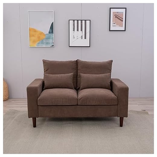 Panana Sectional Sofas, Corner Sofa 2 Seater and 3 Seater Seette Couch Loveseat (Grey Linen Fabric - Track Arm, 3 Seater) 25 Panana Sectional Sofas, Corner Sofa 2 Seater and 3 Seater Seette Couch Loveseat (Brown Linen Fabric - Track Arm, 2 Seater)