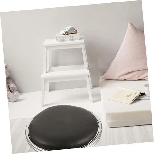 Coussin de siège rond cuir noir Mipcase chaise de bureau et maison