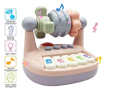Image of Crackles Kids Pretend Play Mini Musical Piano Toy with Light and Sound Effects (Multicolor)