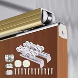 【 Construction en Aluminium Épais 】 : La quincaillerie de la porte coulissante est fabriquée en aluminium de 2 mm d'épaisseur, résistant à l'usure, à l'eau, à la rouille et à la déformation. Ils garantissent une stabilité durable et des performances fiables