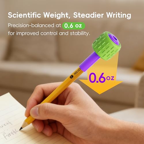 4 in 1 Pencil Fidgets for ADHD & Autism Anxiety Relief,60s Continuous Spin Pencil Topper with Textured Spinners,Silent Sensory Stress Relief Tool for Focus & Calm,Fidget Pen Flipper for Home&Classroom