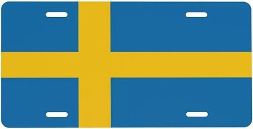 Miniatura 11 de Placa de matrícula de aluminio retro vintage con bandera estadounidense, 6 x 12 pulgadas, cubierta de metal para placa frontal de automóvil