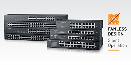 Image of Zyxel 16 Port Gigabit Switch, Easy Smart Managed, Compact Rackmount, Fanless (GS1900-16)