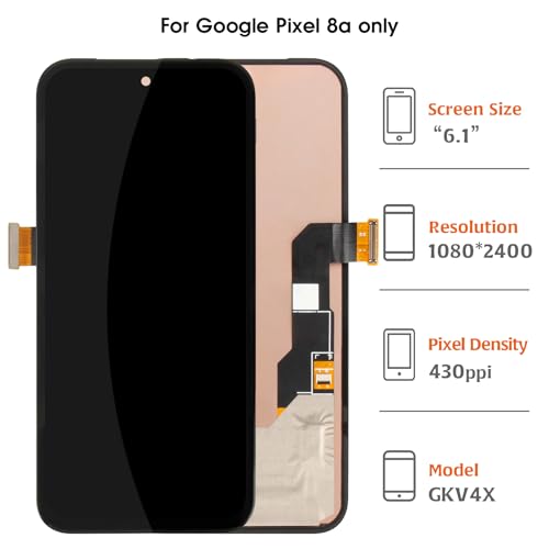 Image of Original for Google Pixel 8a OLED Screen Replacement 6.1 inch Touch Screen Digitizer LCD Display Assembly Original Repair Part 2024 GKV4X G6GPR G8HHN